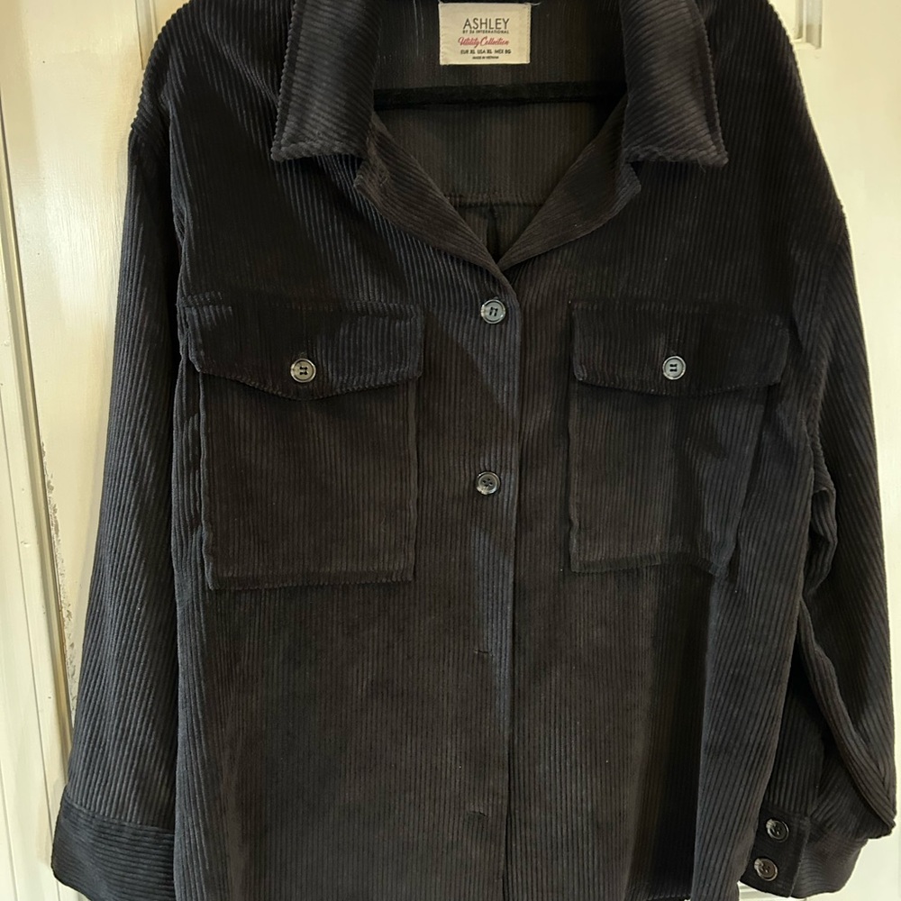 Ashley By 26 International Women's Corduroy Jacket/Shacket - Black